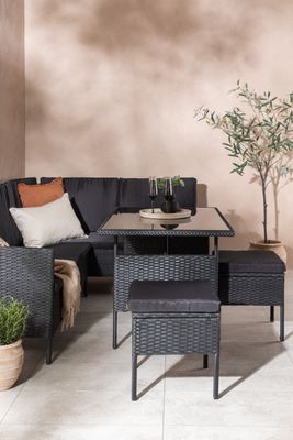 Venture Home Knock Hörnsoffgrupp i Svart Konstrotting