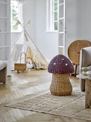 Bloomingville Corintha korg med lock, röd, sjögräs