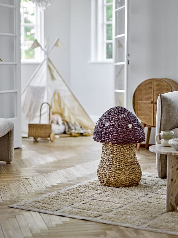 Bloomingville Corintha korg med lock, röd, sjögräs