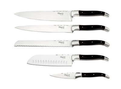 Laguiole By Hâws kockset med 5 delar med handtag i svart trä