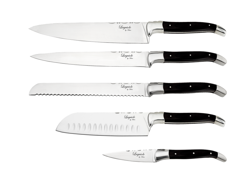 Laguiole By Hâws kockset med 5 delar med handtag i svart trä