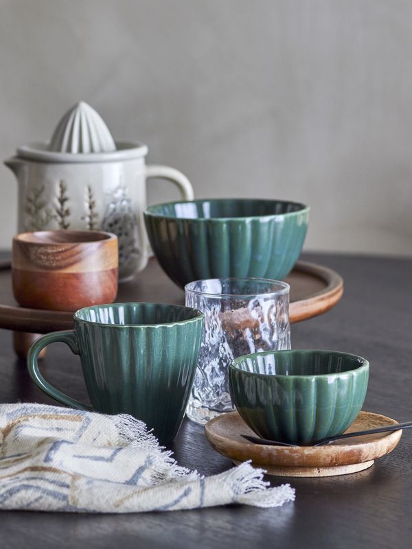 Bloomingville Latina Mugg, Grön, Stengods 8,5 cm 6-pack
