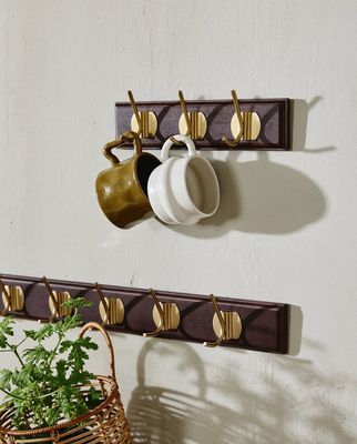 Nordal EDGY Klädhängare, 8 krokar - mörkbrun