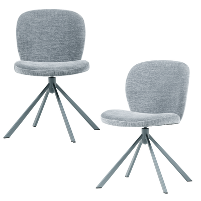 WOOOD Femke Matstol i Blå Chenille 2 st