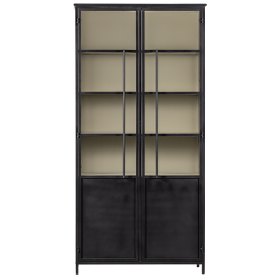 WOOOD EXHIBIT XL vitrinskåp med 2 dörrar i metall - svart