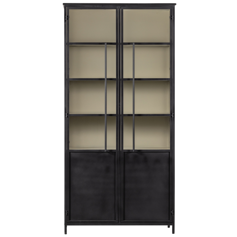 WOOOD EXHIBIT XL vitrinskåp med 2 dörrar i metall - svart