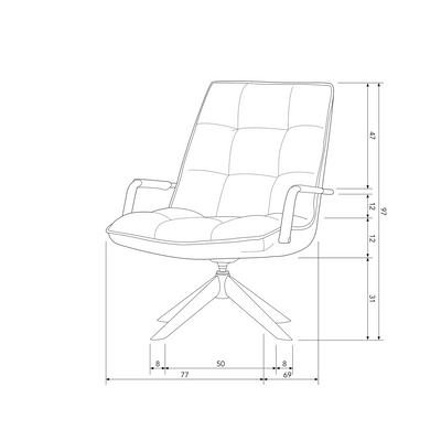WOOOD Jouke Snurrfåtölj med Armstöd i Läderlook Konjak