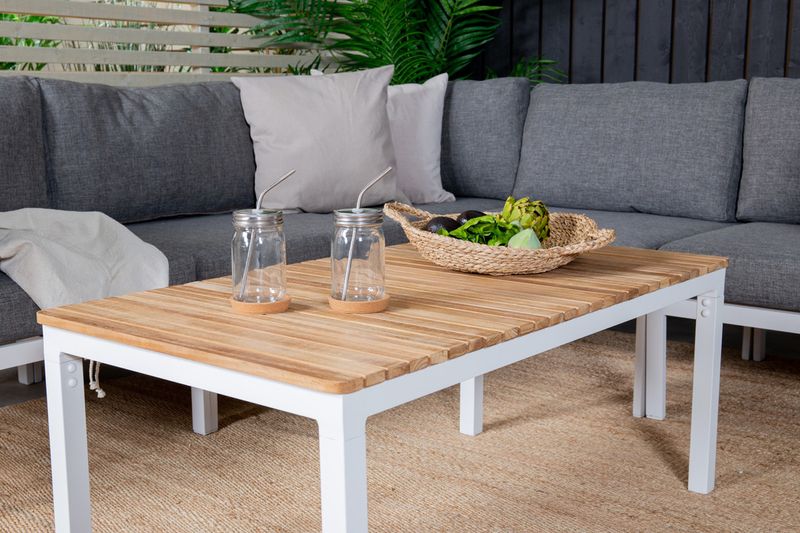 Venture Home Brasilia & Copacabana Soffbord 110 x 60 Natur + Soffmoduler Vit