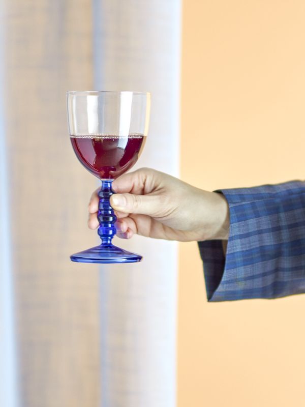 Bloomingville Noemi Wine Glas, Blå, Glas - 6-pack