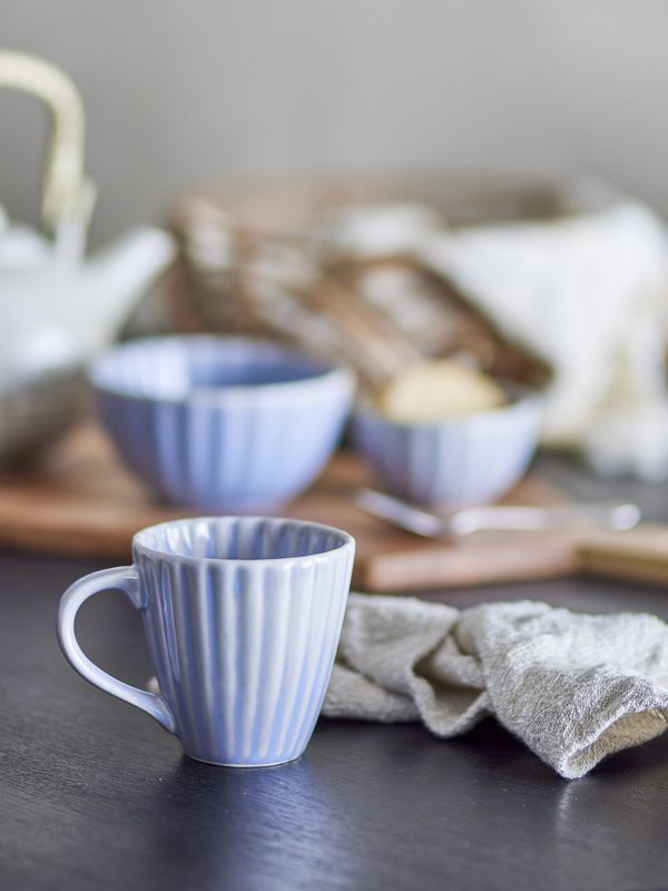Bloomingville Latina Mugg, Blå, Stengods 8,5 cm 6-pack
