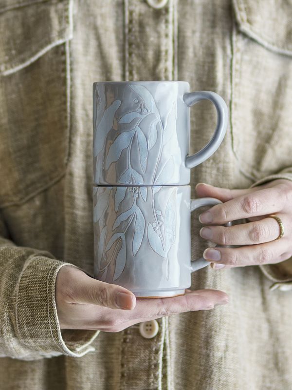 Bloomingville Aurora Mugg, Grå, Stengods - 4-pack