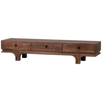 WOOOD Staes TV-bänk med 3 lådor i Mangoträ och Valnöt