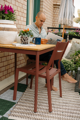 Brafab Nox Bistro bord 70x70 - Bambu/Zin Red