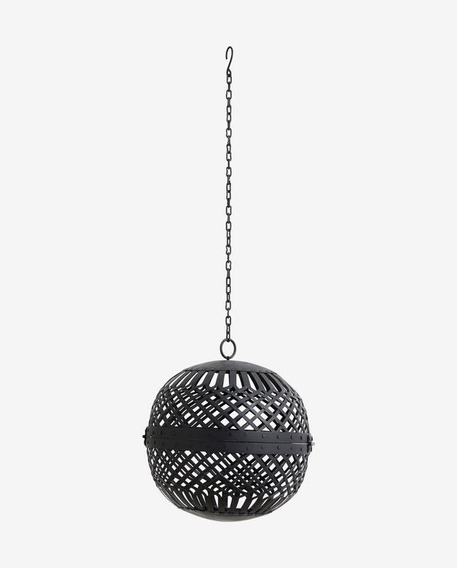 Nordal svarta järnlyktor med kedja, set om 3