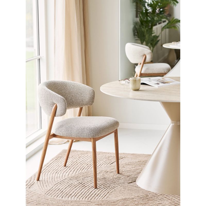 House Nordic Cavi Matstol Sand/Naturell 2-pack