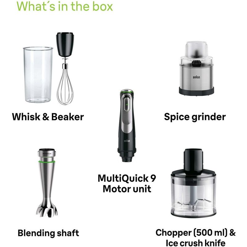 BRAUN Stavmixerset MQ9138XI MultiQuick 9 Premium 1200W