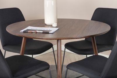 Venture Home Plaza Runt Matbord i Brun MDF och Metall