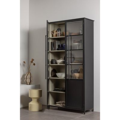 WOOOD EXHIBIT XL vitrinskåp med 2 dörrar i metall - svart