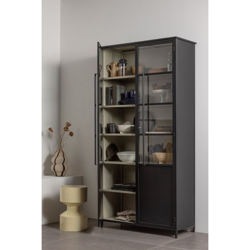 WOOOD EXHIBIT XL vitrinskåp med 2 dörrar i metall - svart