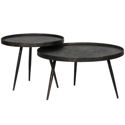 WOOOD Bounds Sidobord L Trä/Metall Antik Guld 44x58 cm 2 st