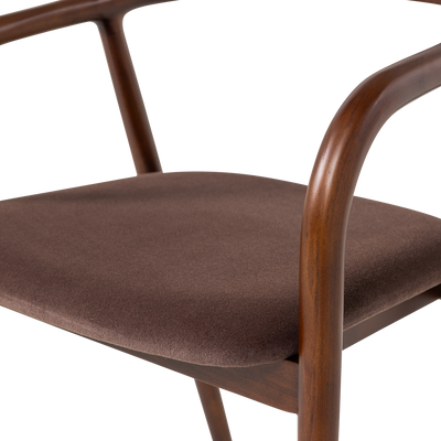 WOOOD Bran Matstol i Bokträ med Brun Sammet 2 st