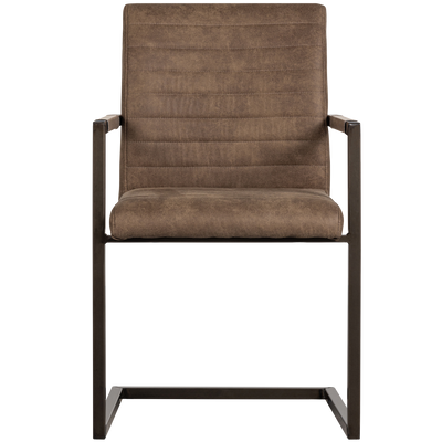 WOOOD BAS Matstol i Läderlook Mullvad 2 st