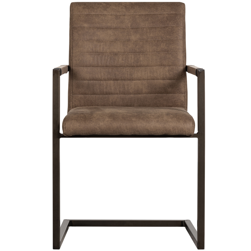 WOOOD BAS Matstol i Läderlook Mullvad 2 st