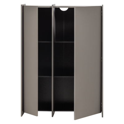 WOOOD BROCK 2-Dörrars Skåp i Askfanér, Varmgrå