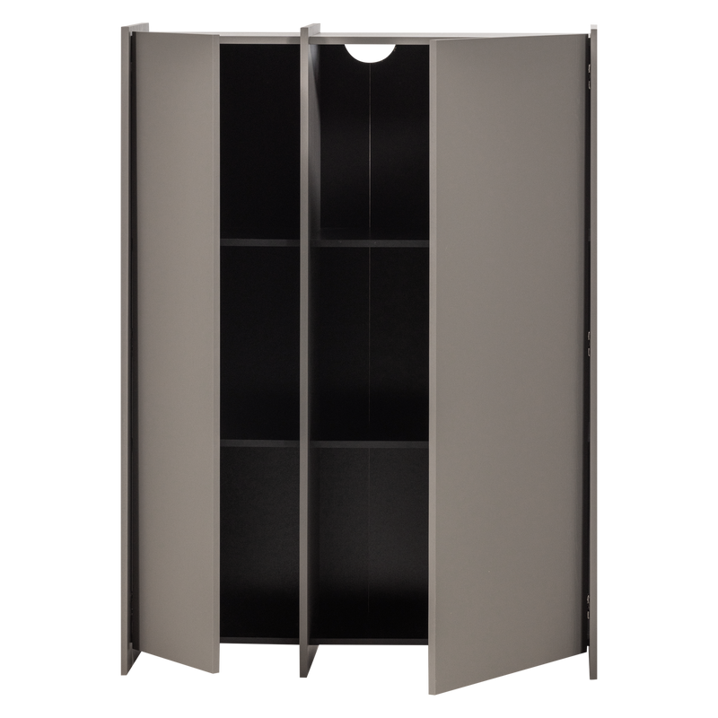 WOOOD BROCK 2-Dörrars Skåp i Askfanér, Varmgrå