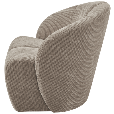 WOOOD Mojo Svängbar Fåtölj i Vävd Ribbad Tyg Mörk