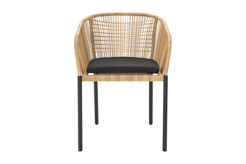 Brafab Delta Stol Svart / Natural Wicker / Teddy Black