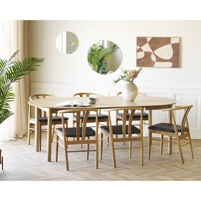 House Nordic Artenara Matstol Naturell/Svart 2-pack