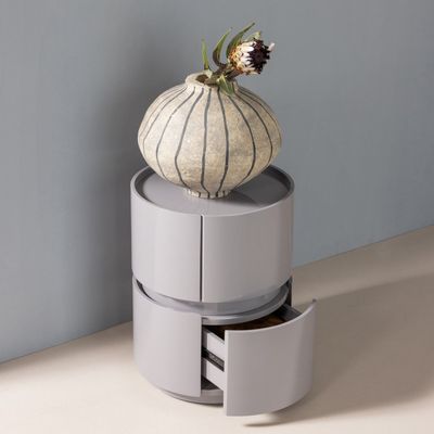 WOOOD Lunex Byrå/Nattduksbord Högblank Ljusgrå