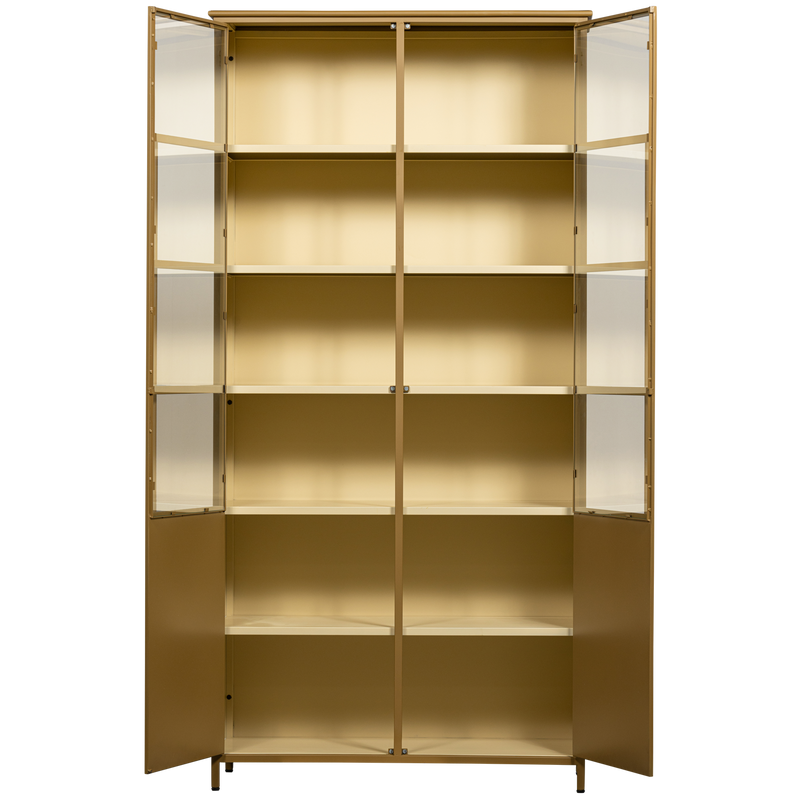 WOOOD Exhibit XL 2-dörrars vitrinskåp i metall - Honung