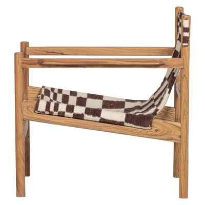 WOOOD Zano Fåtölj i Acacia med Brun Kelim Sits