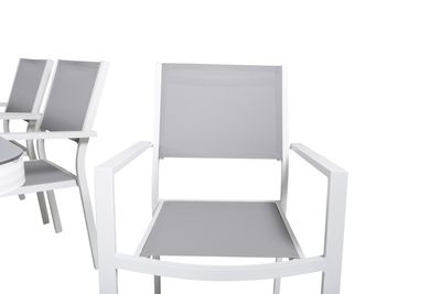 Venture Home Virya & Copacabana Rektangulärt Matbord 200 x 100 Vit + 6 st Matstolar