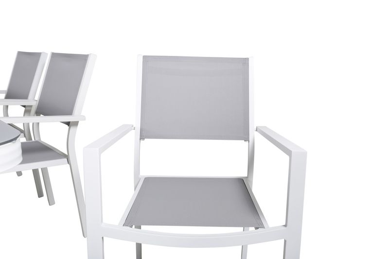 Venture Home Virya & Copacabana Rektangulärt Matbord 200 x 100 Vit + 6 st Matstolar