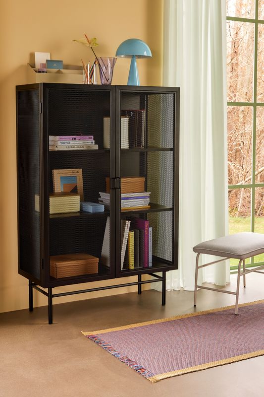 Hübsch Edge skåp dubbel svart 100x45xH150 cm