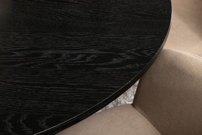 Venture Home Berit & Bianca 4 st Matstolar Beige + Runt Matbord ⌀110 Svart