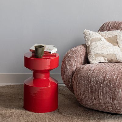 WOOOD FERRY Sidobord Metall Röd