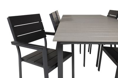 Venture Home Levels Rektangulärt Matbord 229 × 100 Svart + Matstolar 2-pack Svart