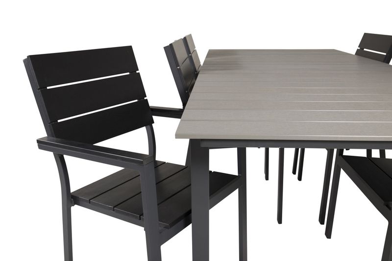 Venture Home Levels Rektangulärt Matbord 229 × 100 Svart + Matstolar 2-pack Svart