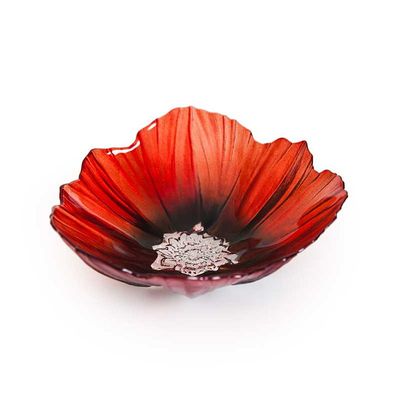 Målerås Poppy, skål, medium, röd/svart
