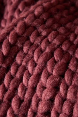 Venture Home Kate Pläd - Vinröd Räfflad Filt