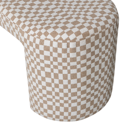 WOOOD Jacob Klädd Bänk i Schackrutigt Mönster Sand