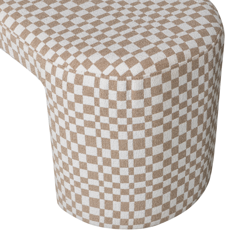 WOOOD Jacob Klädd Bänk i Schackrutigt Mönster Sand