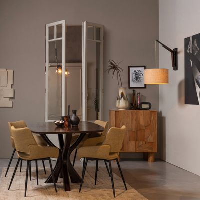 WOOOD Parade Matstol i Senapsgul Melangetextil 2 st