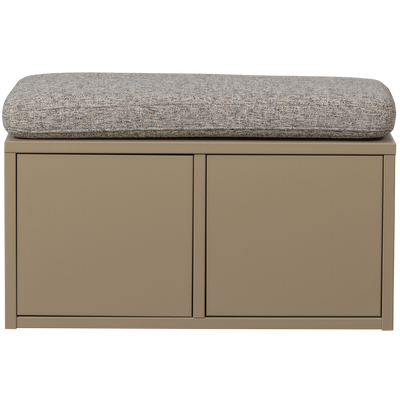 WOOOD Turner Förvaringsbänk i Furu med Khakifärgad Sittkudde