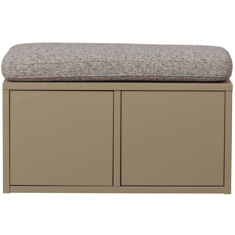 WOOOD Turner Förvaringsbänk i Furu med Khakifärgad Sittkudde