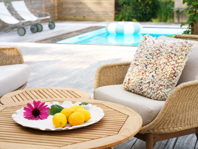 Brafab Lily Fåtölj Twist Straw / Plush Wheat / Teak